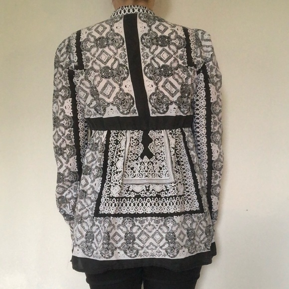 Prana Black and White Paisley Tunic Blouse - Picture 6 of 6